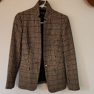 J. Crew Regent Moon Wool Blazer with Multicolor Houndstooth